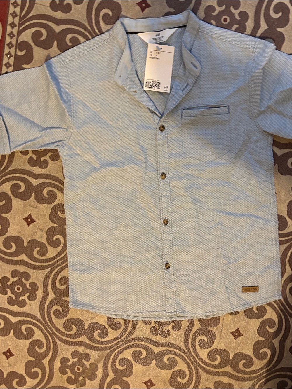 H&M Light Blue Boys' Short-Sleeve Button-Down Shirt